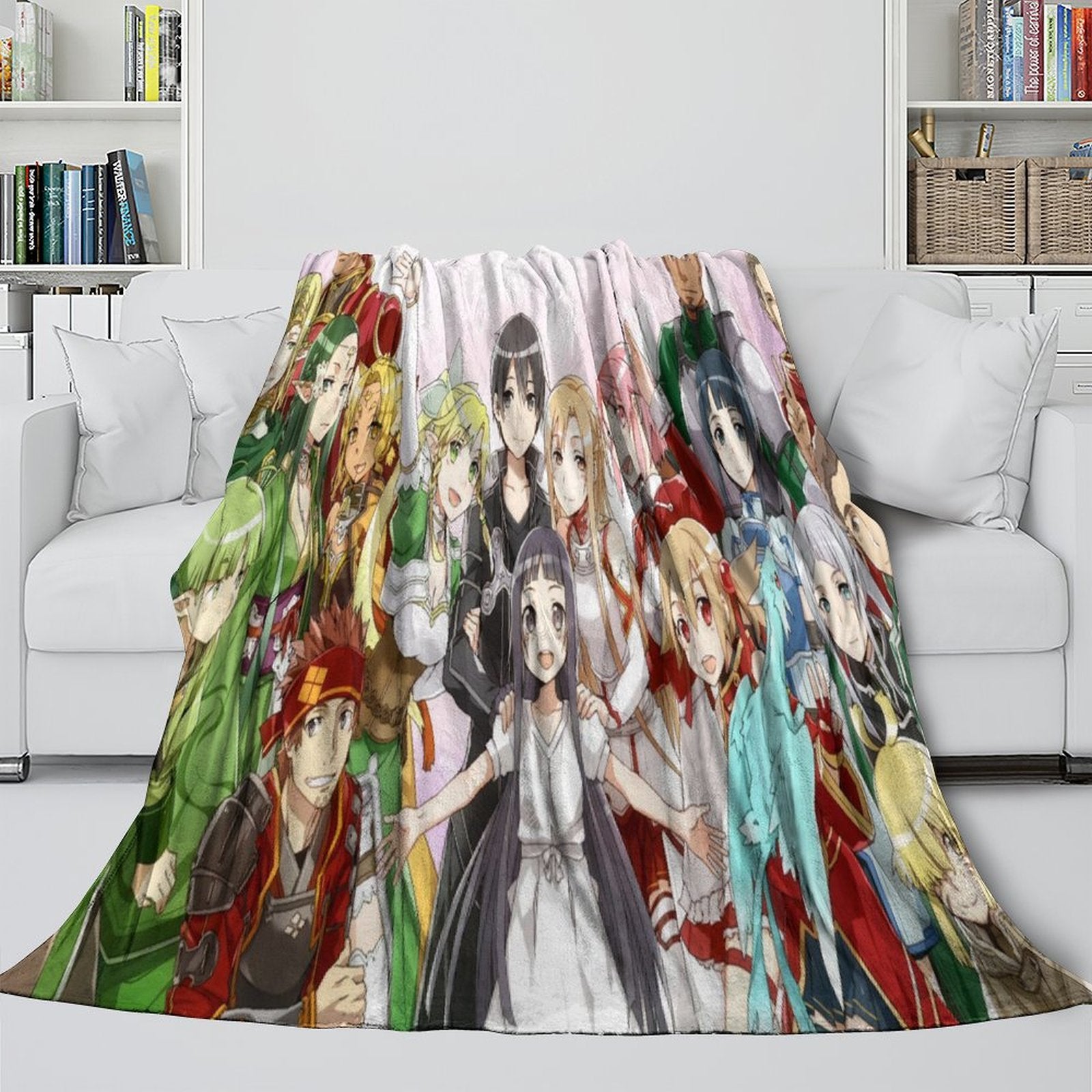 Sword Art Online Blanket Flannel Throw Kids Room Decoration