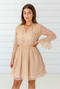 Leopard Chiffon Dress in Blush + Gold
