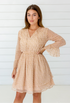 Leopard Chiffon Dress in Blush + Gold