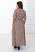 Leopard Maxi Wrap Dress in Blush + Black