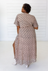 Leopard Maxi Wrap Dress in Blush + Black