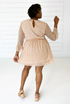 Leopard Chiffon Dress in Blush + Gold