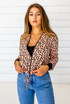 Leopard Bomber in Blush + Black