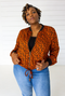 Leopard Bomber in Sienna + Black