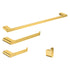 Luxurious 4-Piece Brass Polished Gold Bathroom Hardware Set: Towel Bar, Towel bar, Toilet Paper Holder, Robe Hook, and Tower Holder - Wall Mounted