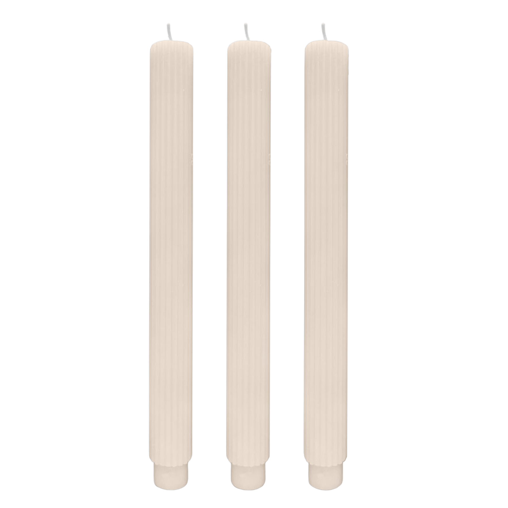 Fluted Taper Candles - Set of 3