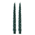 Green Tree Taper Candles - Set of 2