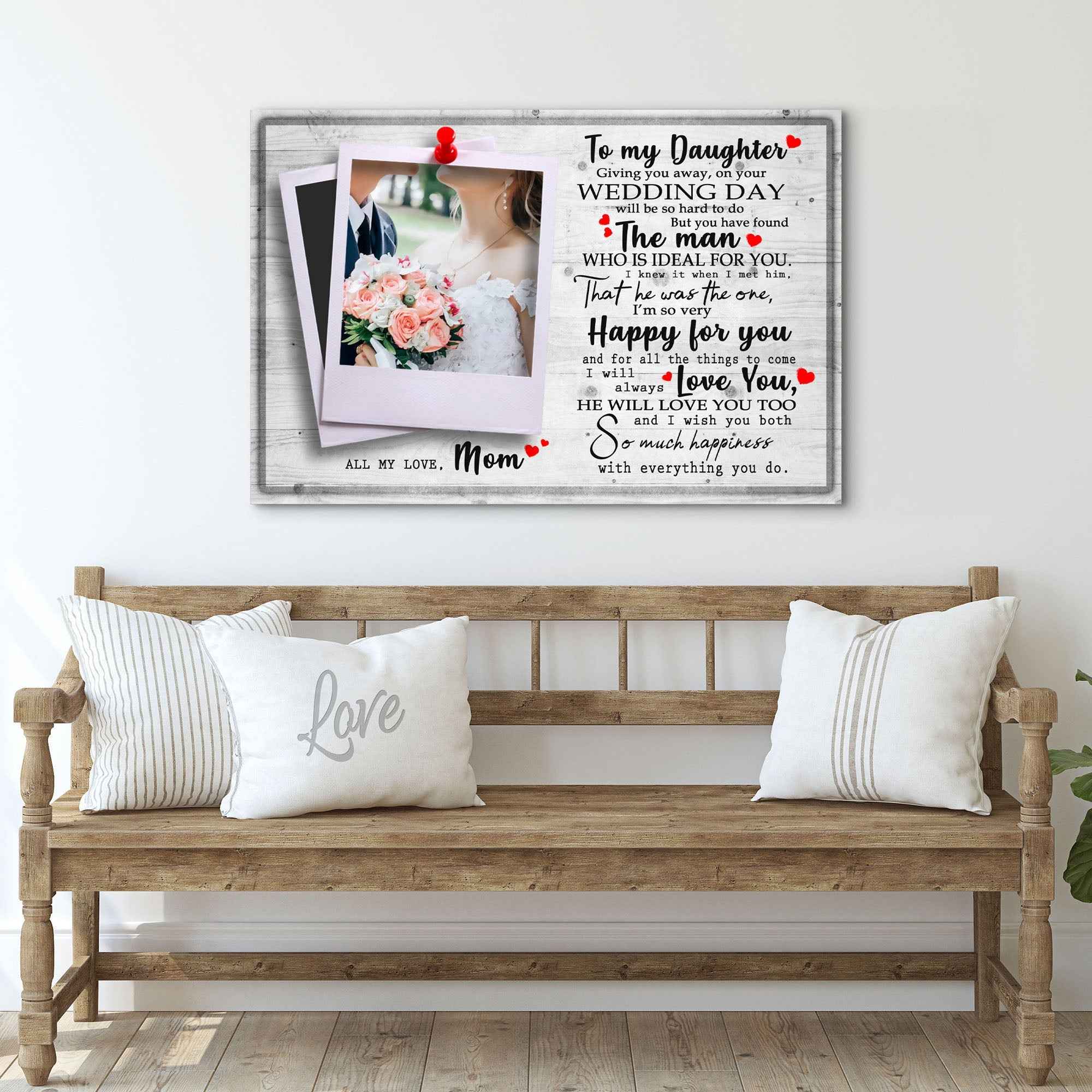 To My Daughter Marriage Message Sign
