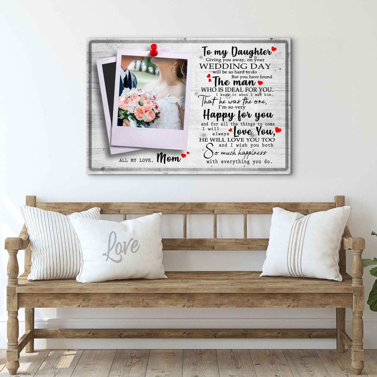 To My Daughter Marriage Message Sign