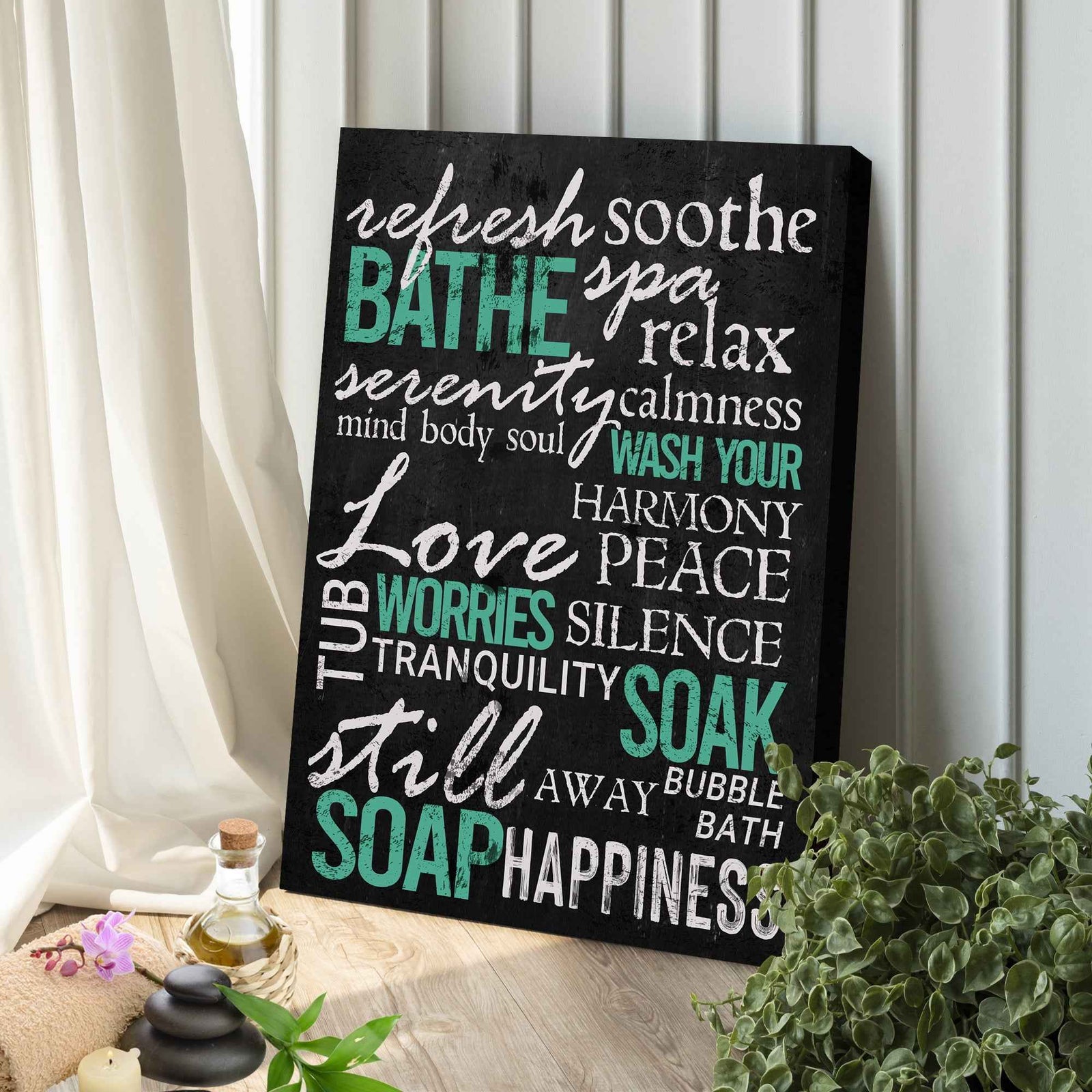 Refresh Soothe Bathe Bathroom Sign