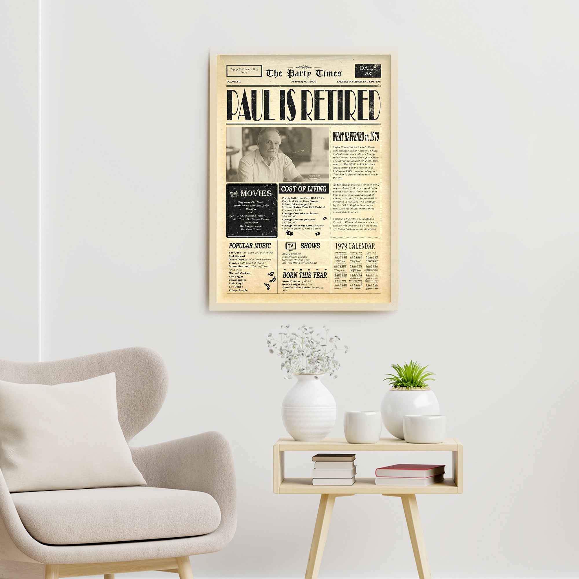 Newspaper Retirement Gift Sign