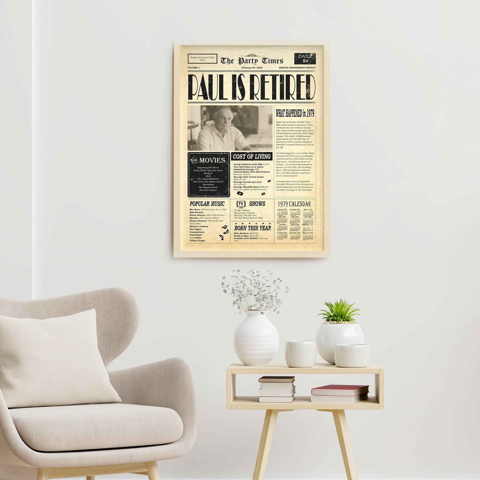 Newspaper Retirement Gift Sign