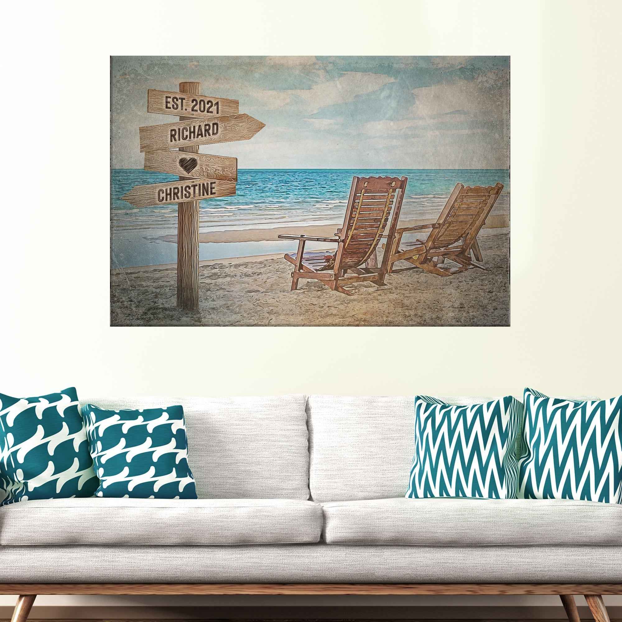 Beach Couple Names Sign
