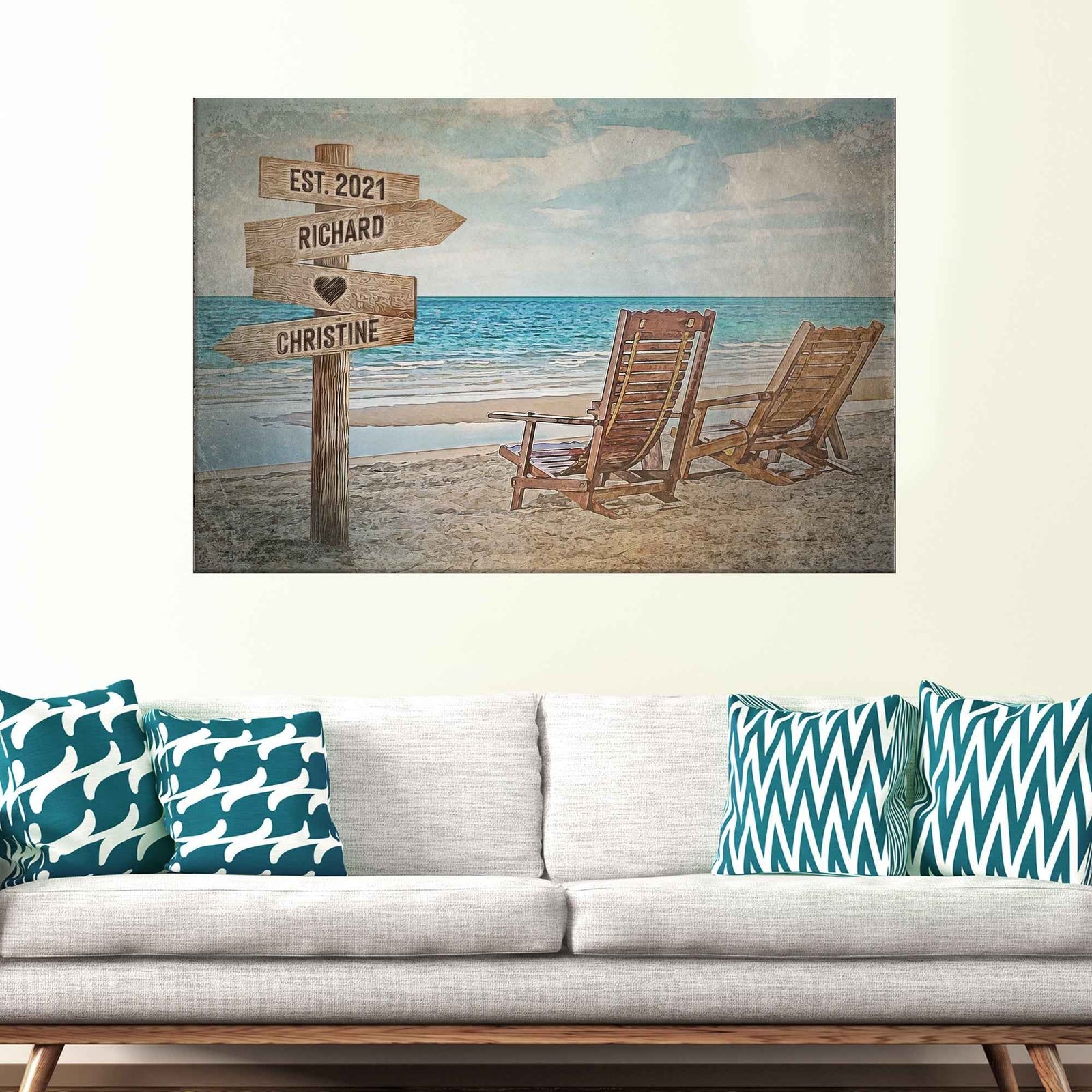 Beach Couple Names Sign
