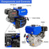 301cc 10HP Gas Powered Engine, Horizontal 4 Stroke OHV Gas Motor, Shaft 1" Diameter, 3.48" Length, 1/4" Keyway