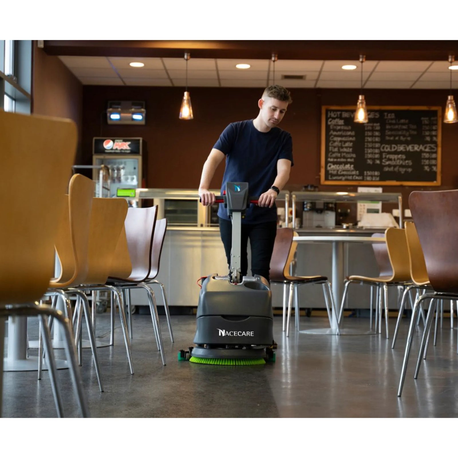 NaceCare 16″ Compact Floor Scrubber with Pad Driver