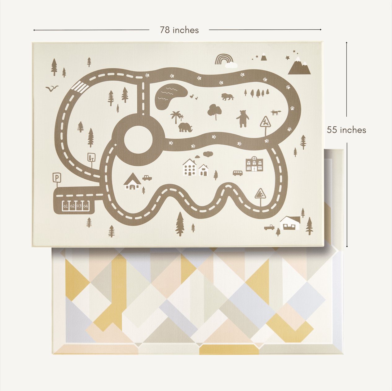 Tiny Land Double-Sided Baby Playmat Urban Zoo Adventure