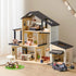 Sweet Family Gift Set: Black Dollhouse & Dollhouse Garage & Extra Dolls Set