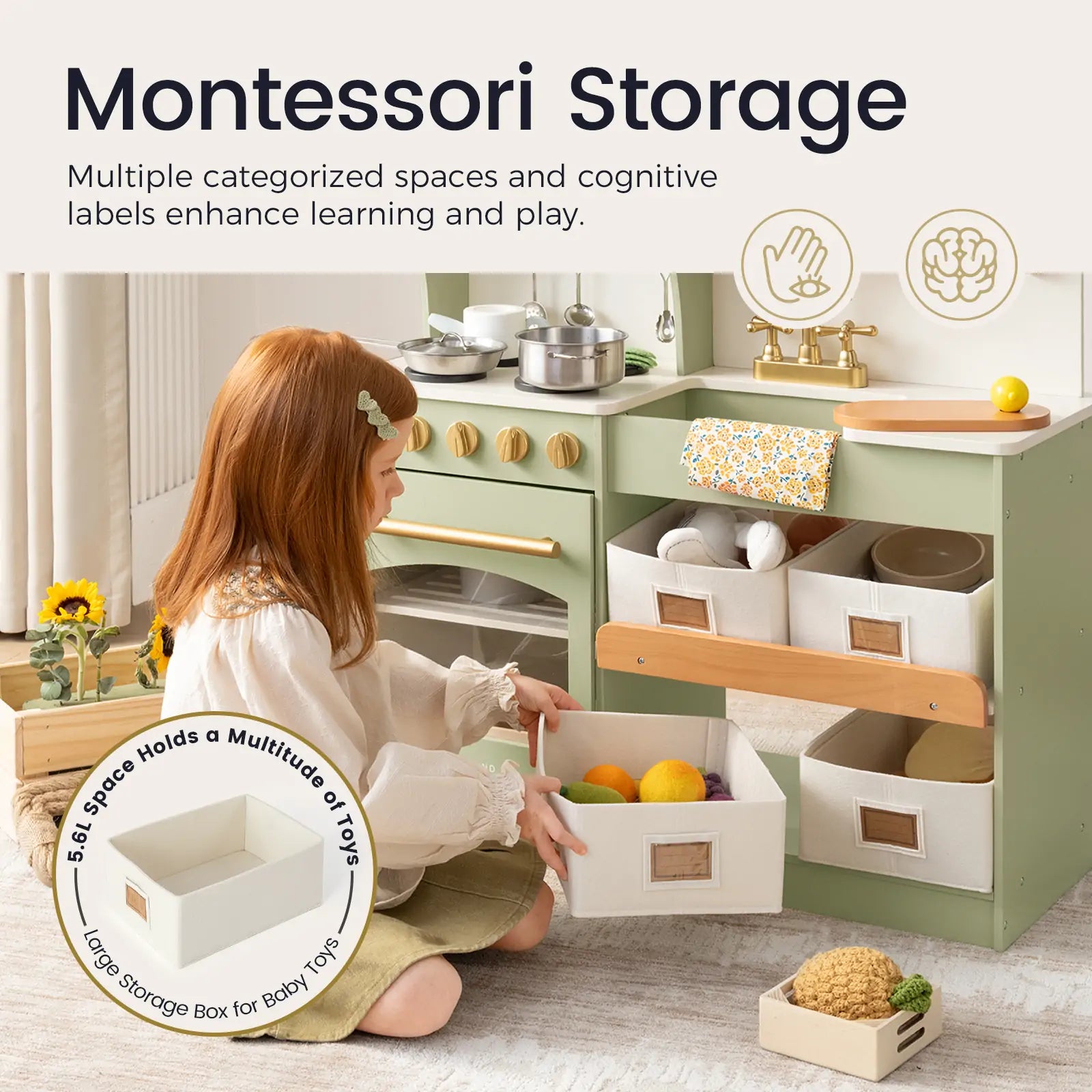 Tiny Land Serenity Play Kitchen - Sage Green
