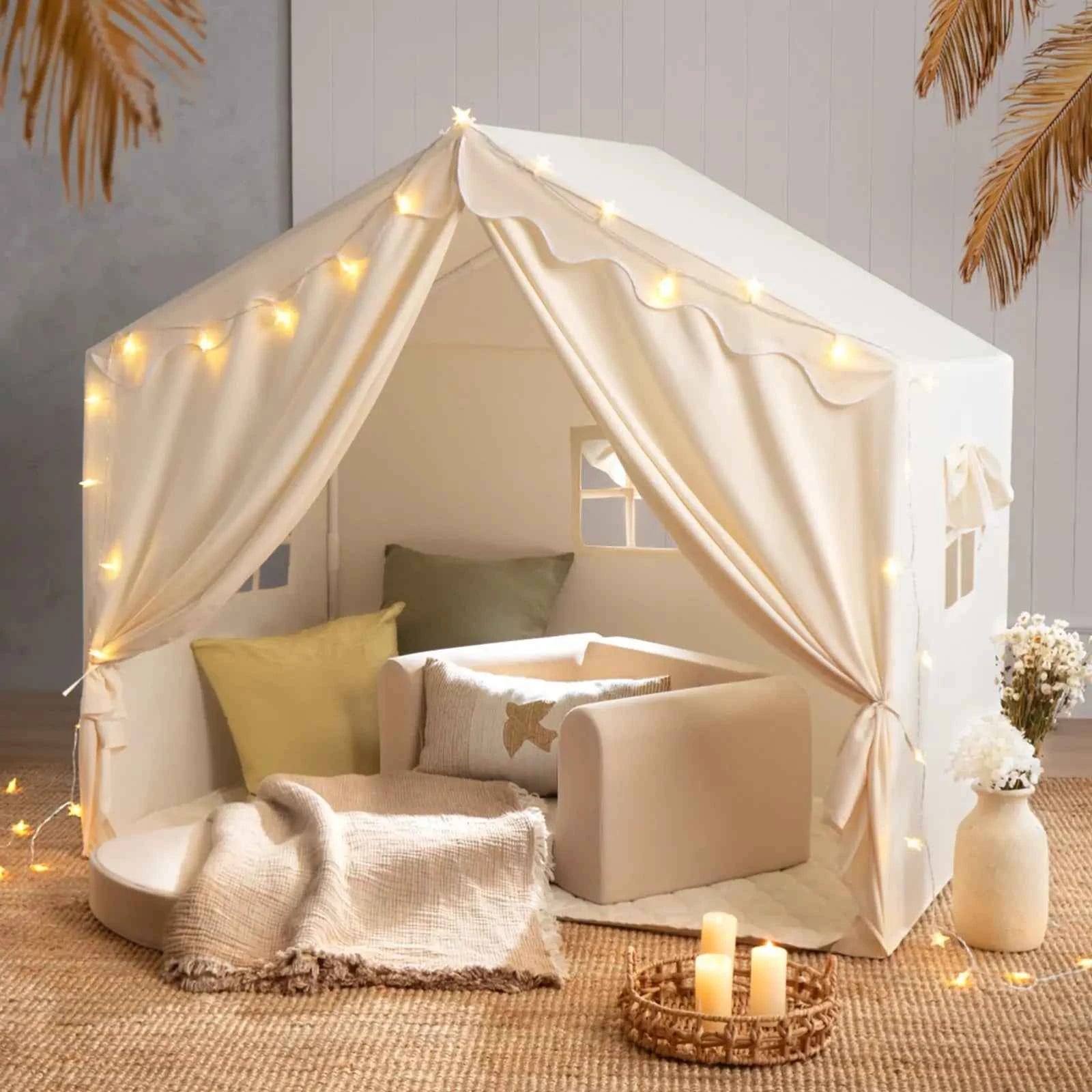 Tiny Land® Kids Tent – Large Cozy Tent with Star Lights