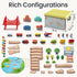Tiny Land® 110-Piece Wooden Train Set with Folding Storage Box