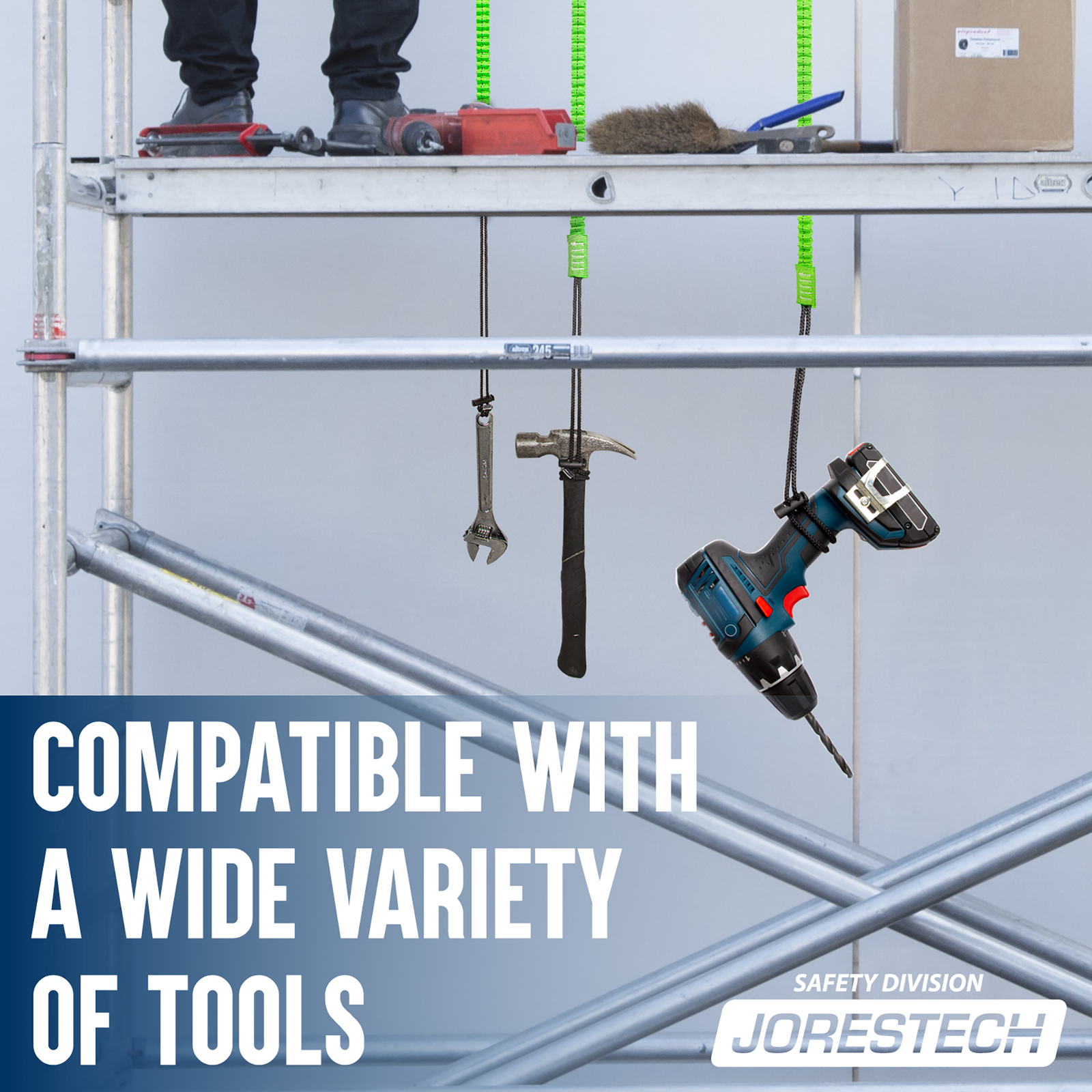 Tool Tether Lanyard with Carabiner and Choke Cable Loop