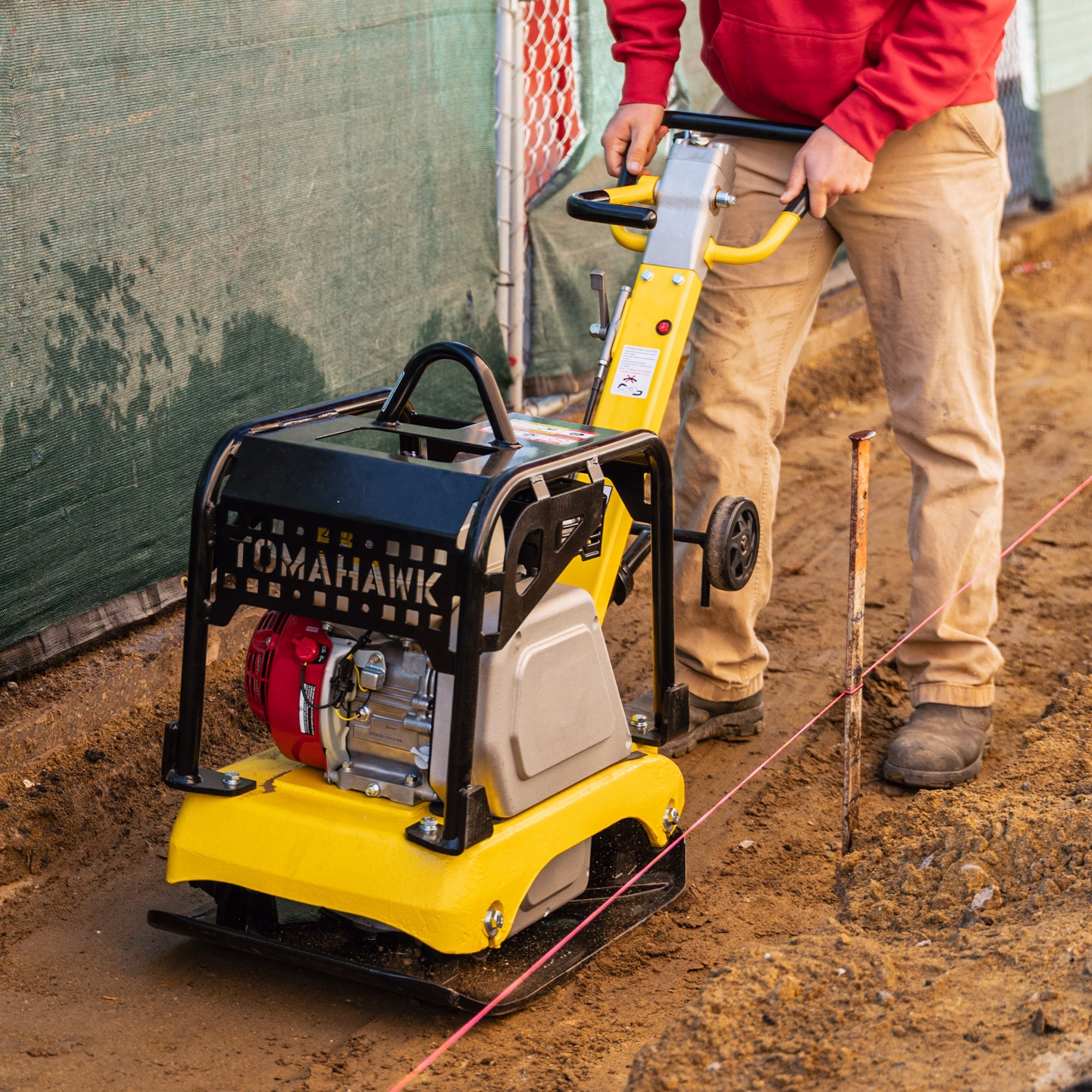 Tomahawk 6.5 HP Honda Reverse Hydraulic Plate Compactor for Soil, Aggregate, Cohesive Compaction