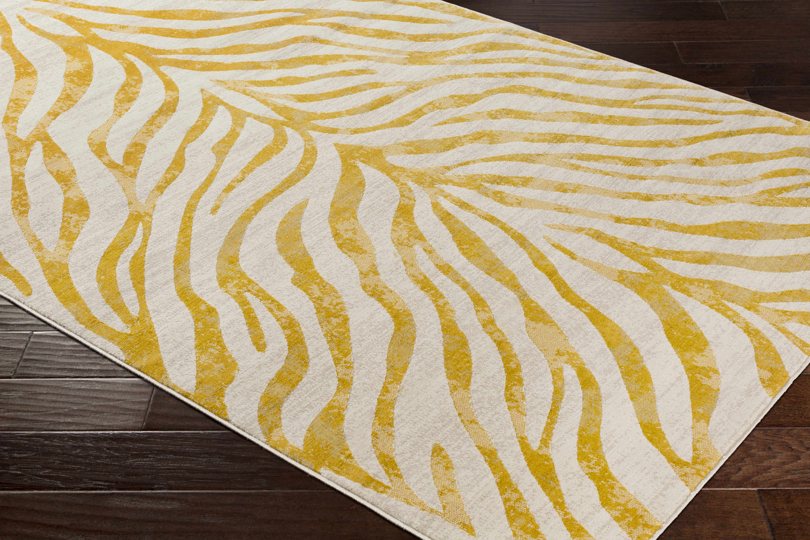Yellow Terra Zebra Print Area Rug - Clearance