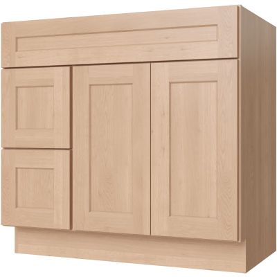 36 Inch Toffee Shaker Single Sink Bathroom Vanity with Drawers on the Left