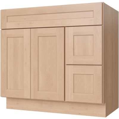 36 Inch Toffee Shaker Single Sink Bathroom Vanity with Drawers on the Right