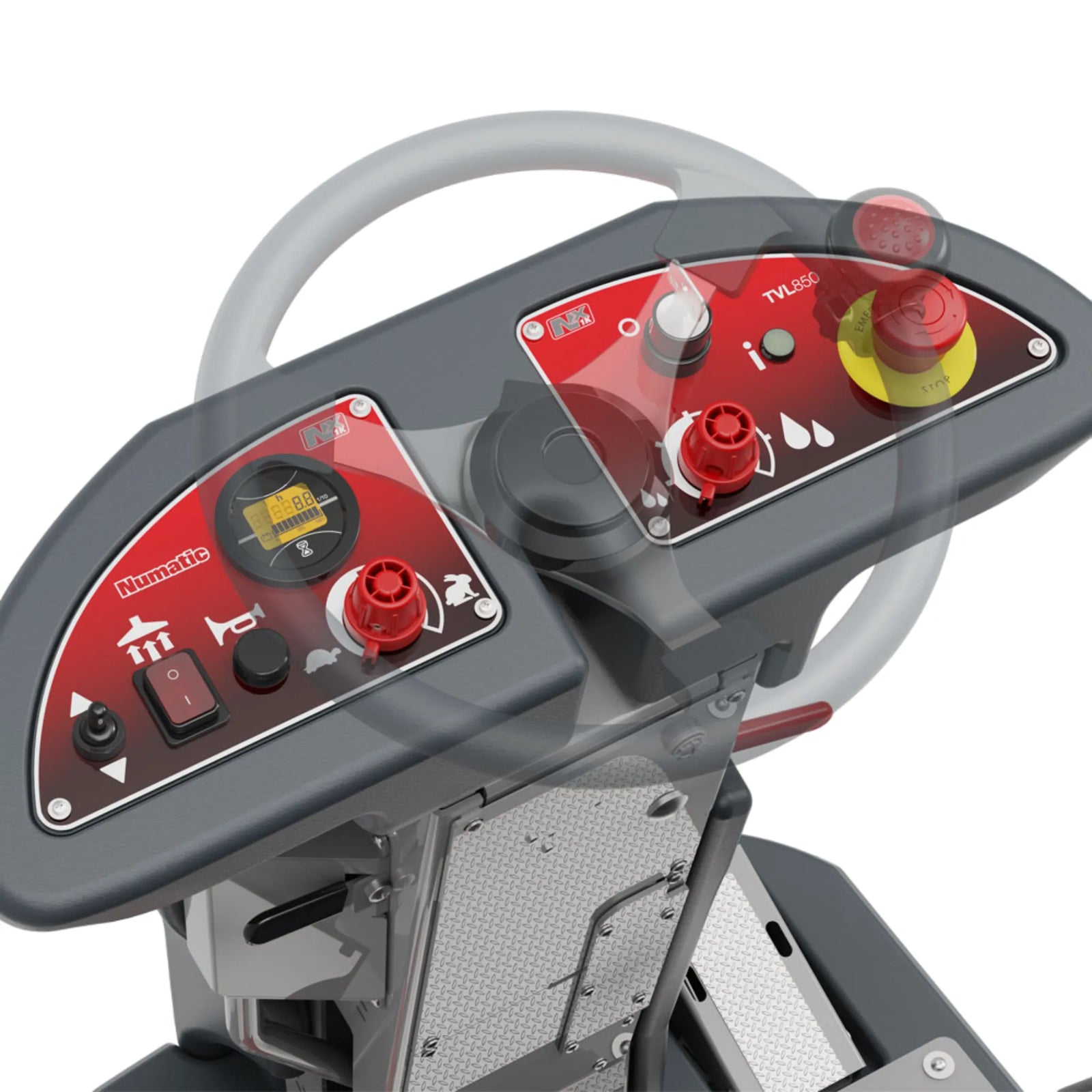 NaceCare TVL 850/150T 26″–34″ Ride-On Scrubber – 3 NX1K Batteries