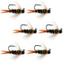Black Tungsten Bead Prince Jig Tactical Czech Nymph Euro Nymphing Fly - 6 Flies Size 16