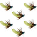 Tungsten Bead Chartreuse Mop Fly Tactical Jig Czech Euro Nymph Barbless Fly 6 Flies - Size 14