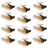 Tungsten Bead Cream Mop Fly Tactical Jig Czech Euro Nymph Barbless - 12 Flies Size 14