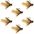 Tungsten Bead Tan Mop Fly Tactical Jig Czech Euro Nymph Barbless Fly 6 Flies - Size 14