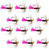 Tungsten Bead Jig Tactical Blow Torch Czech Nymph Euro Nymphing Fly - 1 Dozen Flies Size 10