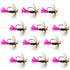 Tungsten Bead Jig Tactical Blow Torch Czech Nymph Euro Nymphing Fly - 1 Dozen Flies Size 16