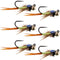 Tungsten Bead Tactical Jig Copper John Chartreuse Czech Nymph Euro Nymphing Fly - 6 Flies Size 12