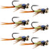 Tungsten Bead Tactical Jig Copper John Chartreuse Czech Nymph Euro Nymphing Fly - 6 Flies Size 12