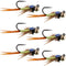 Tungsten Bead Tactical Jig Copper John Chartreuse Czech Nymph Euro Nymphing Fly - 6 Flies Size 14