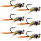 Tungsten Bead Tactical Jig Copper John Chartreuse Czech Nymph Euro Nymphing Fly - 6 Flies Size 16