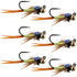 Tungsten Bead Tactical Jig Copper John Chartreuse Czech Nymph Euro Nymphing Fly - 6 Flies Size 16