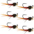 Tungsten Bead Tactical Jig Copper John Red Czech Nymph Euro Nymphing Fly - 6 Flies Size 12