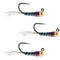 3 Pack Tungsten Bead Black Perdigon Tactical Jig Czech Euro Nymph Spanish Nymphing Fly - Hook Size 16