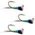 3 Pack Tungsten Bead Gasolina Perdigon Tactical Jig Czech Euro Nymph Spanish Nymphing Fly - Hook Size 16