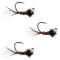 3 Pack Tungsten Bead Pheasant Tail Tactical Jig Czech Nymph Euro Nymphing Fly - Hook Size 14