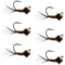 Tungsten Bead Pheasant Tail Tactical Jig Czech Nymph Euro Nymphing Fly - 6 Flies Size 16