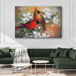 Cardinals on Dogwood Painting Canvas Wall Art