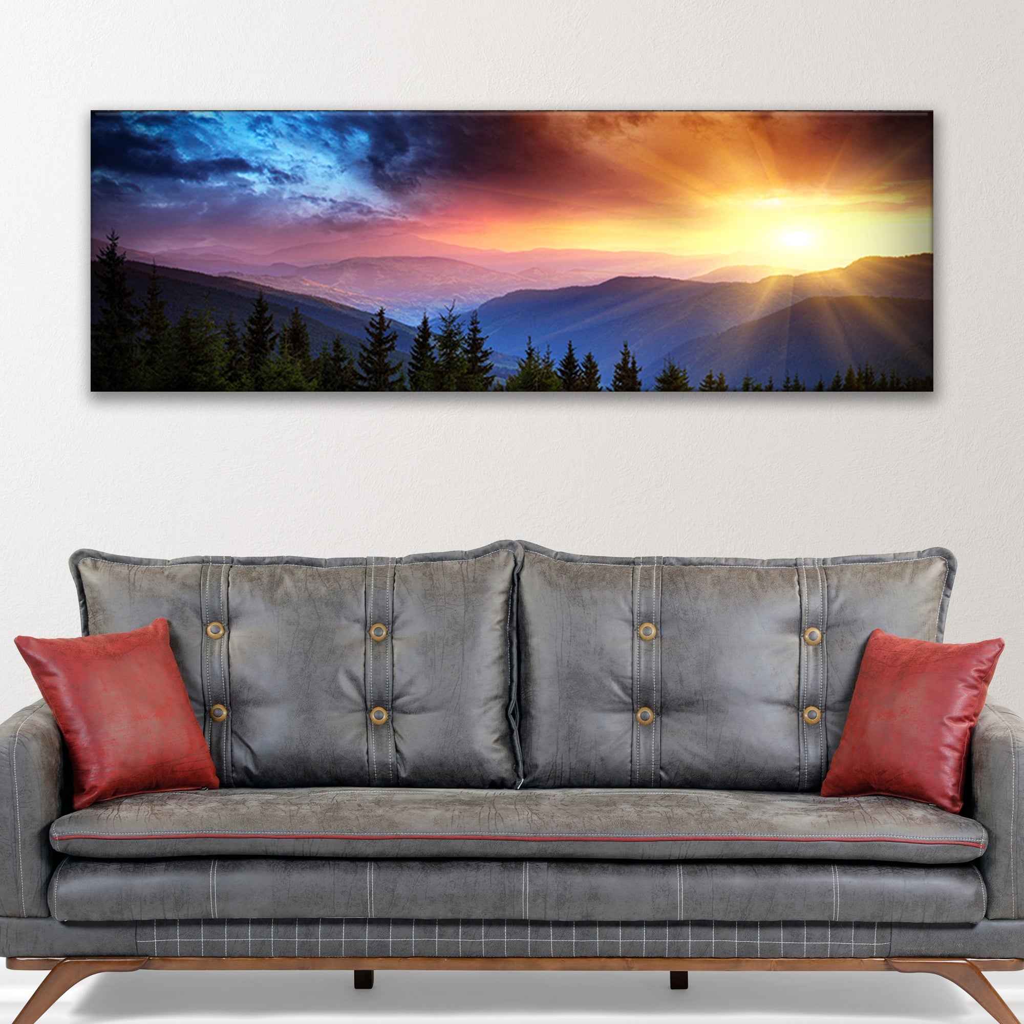 Purple And Sunrise Canvas Wall Art