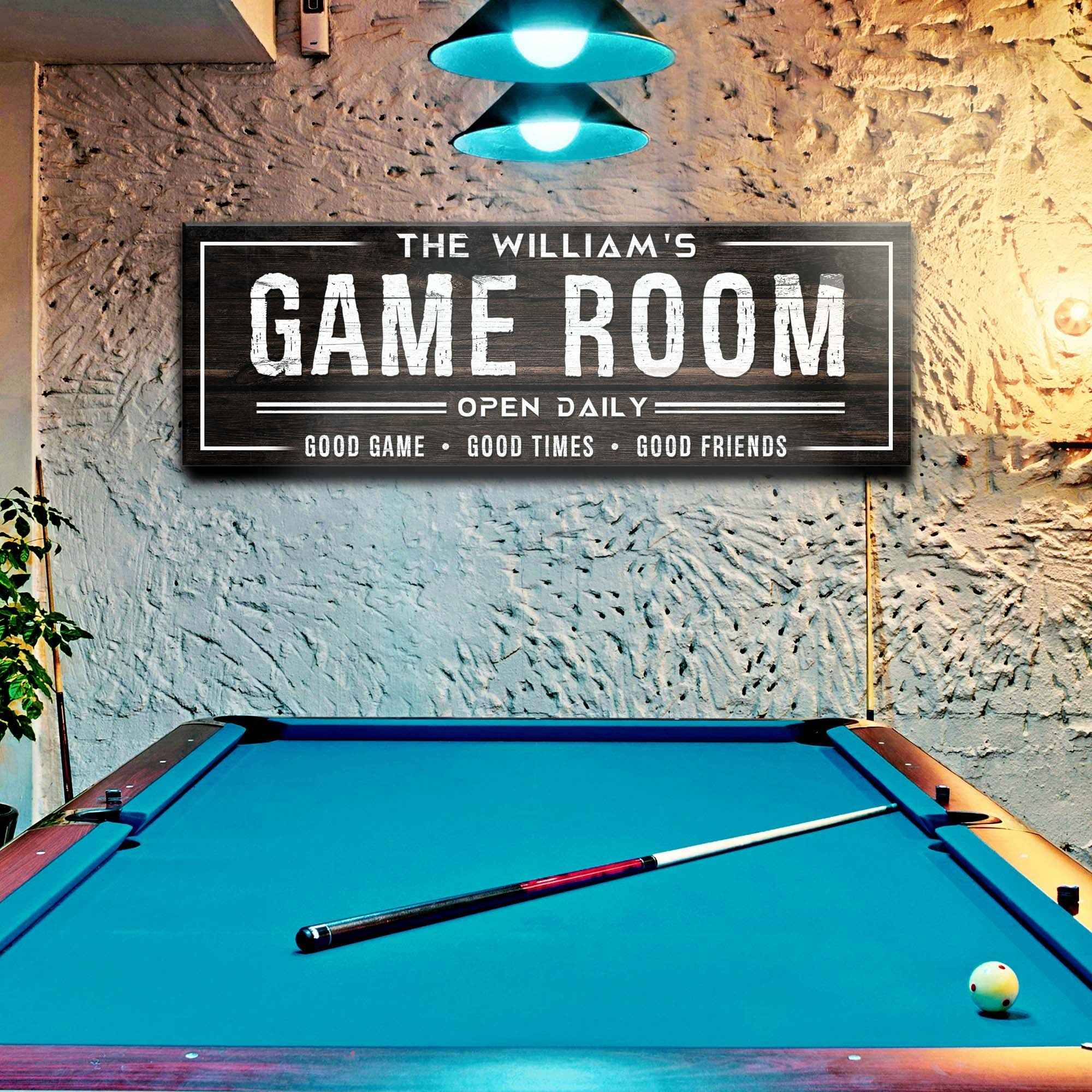Game Room Dark Wood Sign